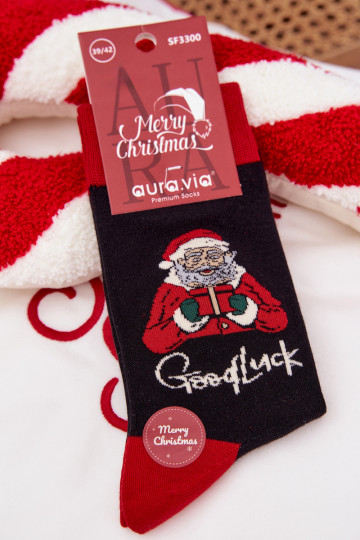 Skarpety  Christmas  I Śmiejącym Się Santa Clausem Melns