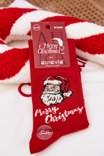 Skarpety  Christmas  Merry Christmas sarkanas krāsas
