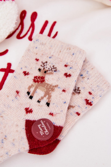 Bērnu apavi Christmas Zeķes  Wełna  smilšu krāsas
