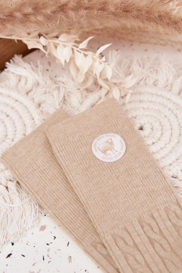 Długie Wełniane Zeķes  smilšu krāsas