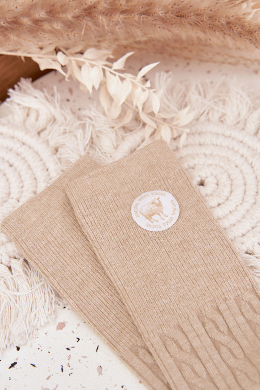 Długie Wełniane Zeķes  smilšu krāsas