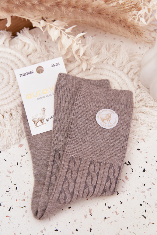 Długie Wełniane Zeķes  Pelēkas krāsas