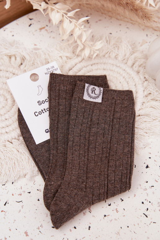 Kokvilnas zeķes ar svītrām  pelēkas krāsas