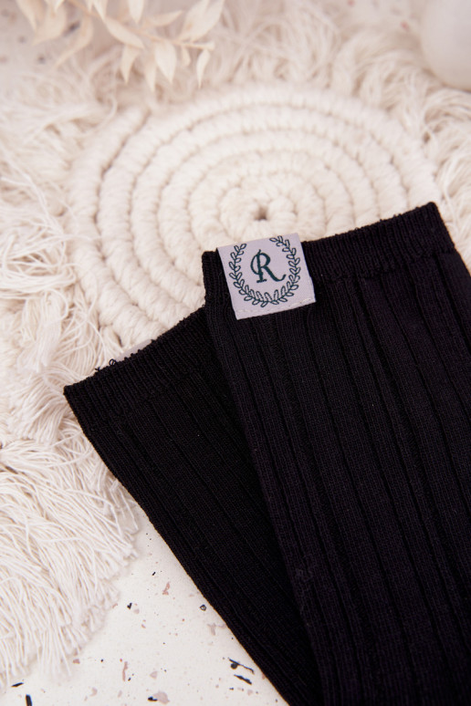 Kokvilnas zeķes ar svītrām  Melns