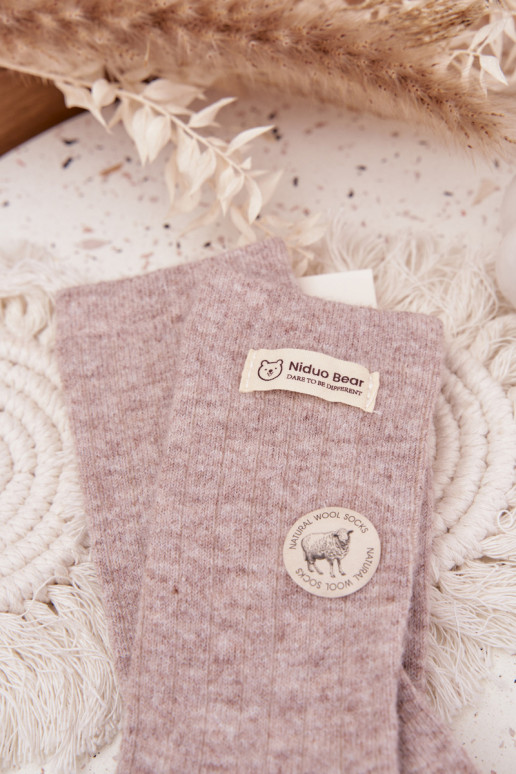 silti Wełniane Zeķes  Z Naszywką smilšu krāsas