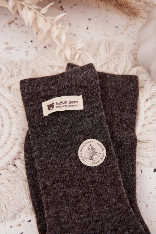 silti Wełniane Zeķes  Z Naszywką tumši brūnas krāsas