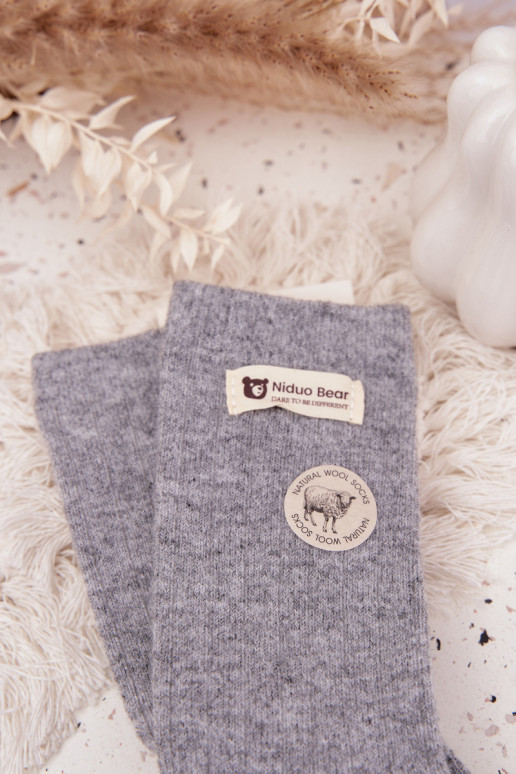 silti Wełniane Zeķes  Z Naszywką Pelēkas krāsas