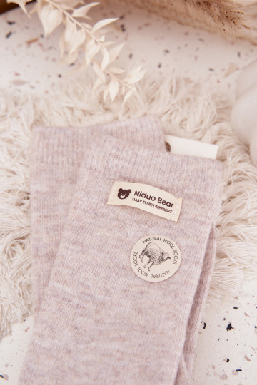 silti Wełniane Zeķes  Z Naszywką smilšu krāsas