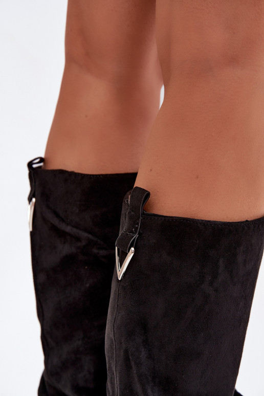 Sieviešu garie zābaki  ar saburzītu zoli Melns Ilvessa