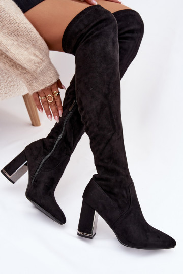 sieviešu garie zābaki owe  ar papēdi Melns Thamine