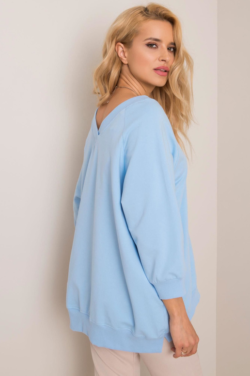 Zils džemperis ar rāvējslēdzēju