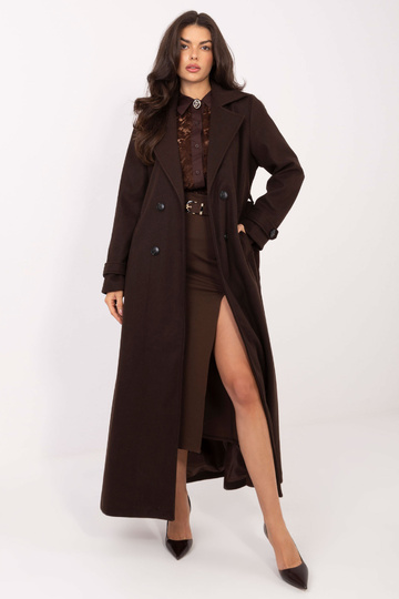 Ilgs mētelis tumši brūns 2