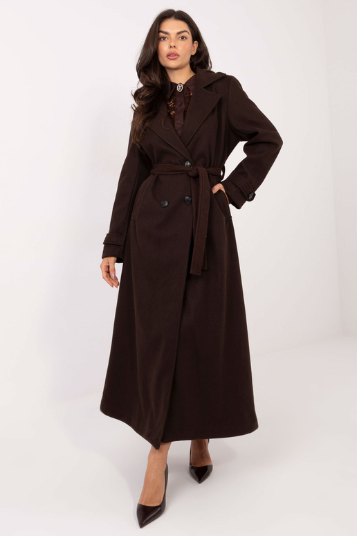 Ilgs mētelis tumši brūns