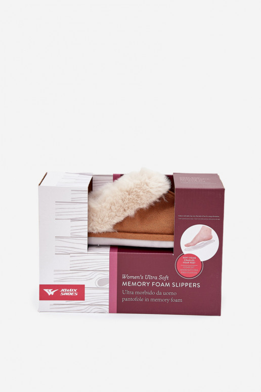 Sieviešu čības ar kažokādi, brūnas „Delissa"