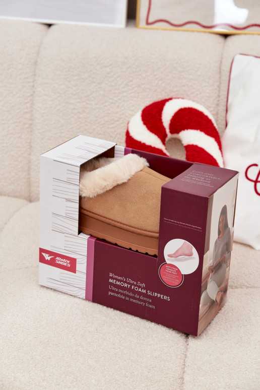 Sieviešu čības ar kažokādi, brūnas „Eveline"