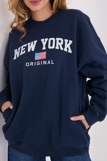 Zils džemperis ar kapuci 2