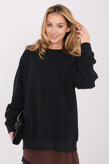 Zils džemperis ar kapuci melns