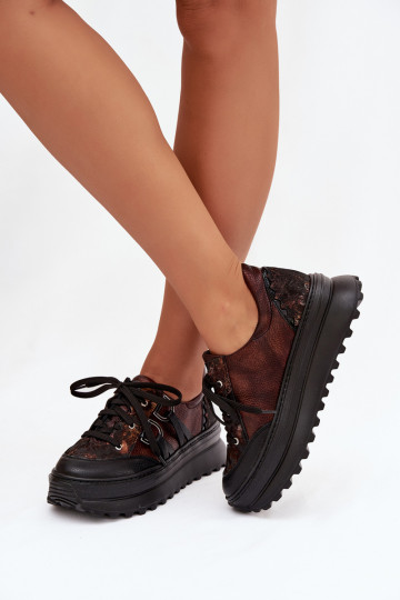    modeļa apavi  ar platformu  06562-25 Czekoladowe 2