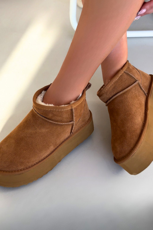 sniega apavi  Z Naturalnego Zamszu brūnas krāsas Mairene