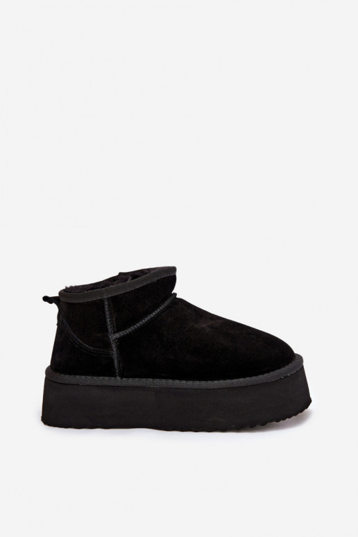 sniega apavi  Z Naturalnego Zamszu Melns Mairene