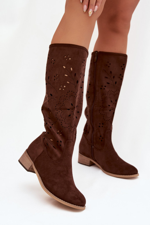  sieviešu garie zābaki  Czekoladowe Helinna