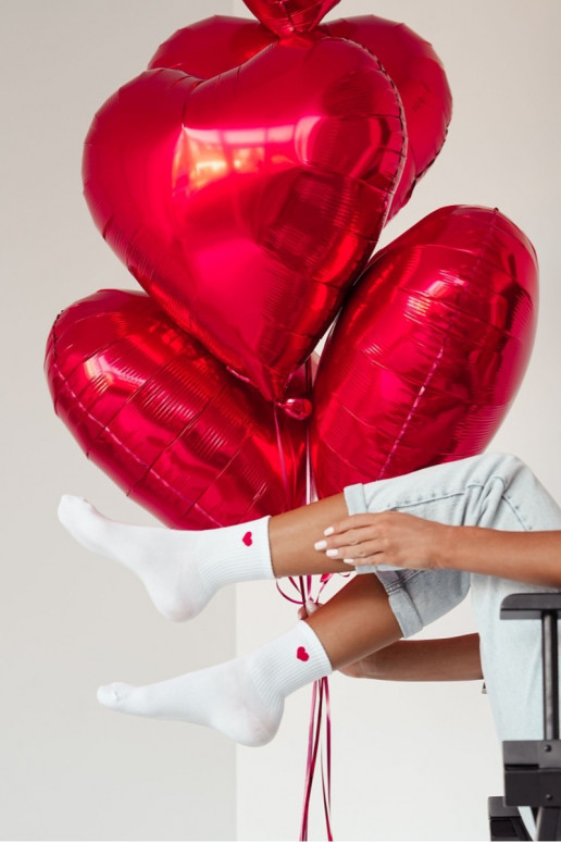 Zeķes  Drobne Serduszko baltas krāsas