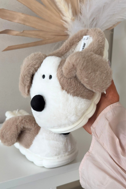 Smilškrāsas bērnu čības ar kažoku "Kucēni" Farnise