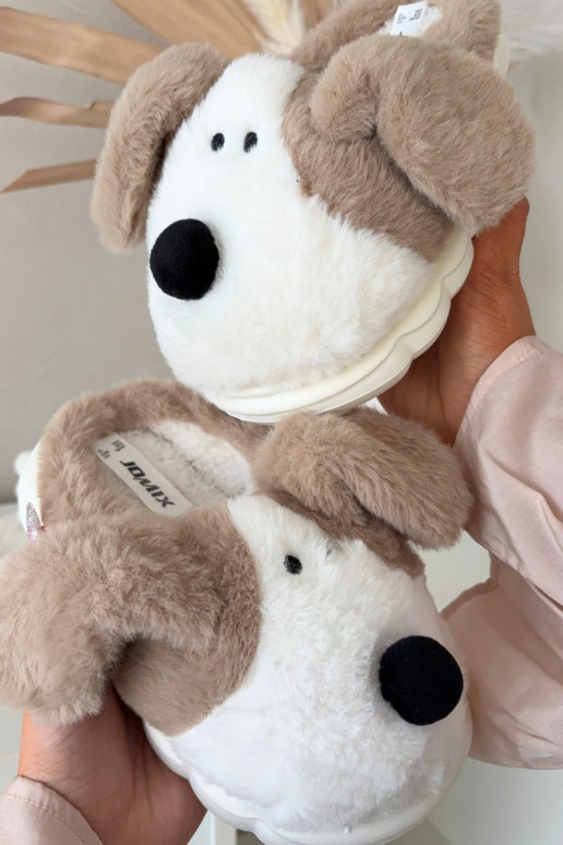 Smilškrāsas bērnu čības ar kažoku "Kucēni" Farnise