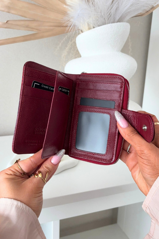 Lakuota sieviešu maku ar dzirkstelēm sarkanā krāsā Luretta