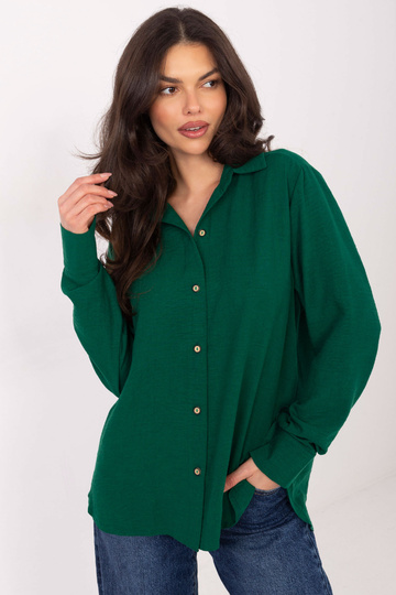 Tumši zaļa krekla blūze