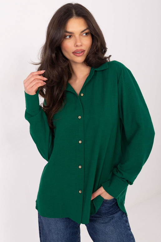 Tumši zaļa krekla blūze