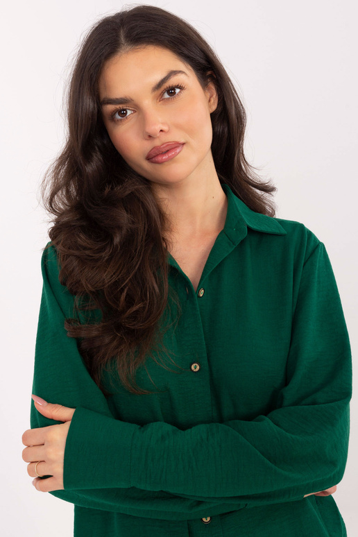 Tumši zaļa krekla blūze