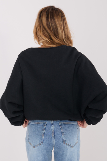 Melns zils džemperis ar kapuci