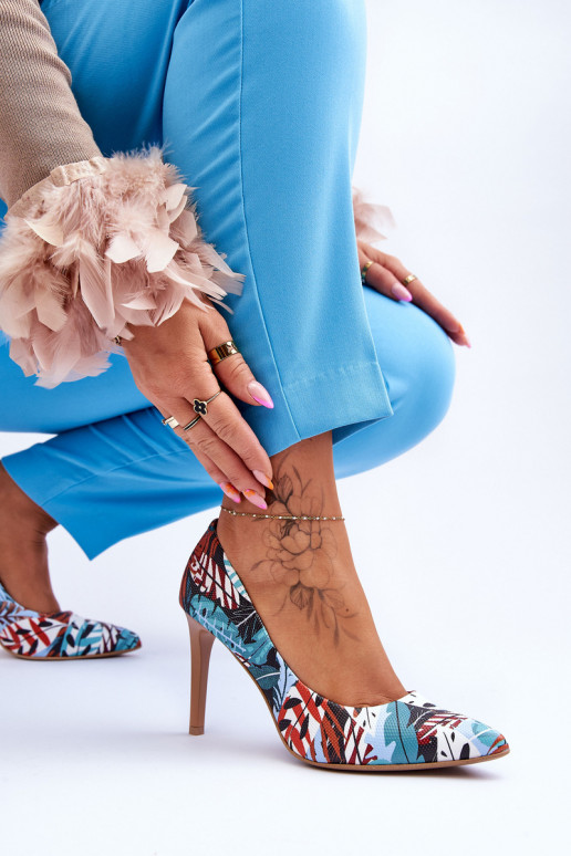    augstpapēžu kurpes  Shoes 2659 zaļš-Zilas krāsas