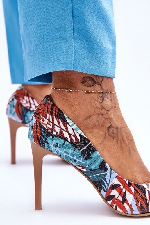    augstpapēžu kurpes  Shoes 2659 zaļš-Zilas krāsas