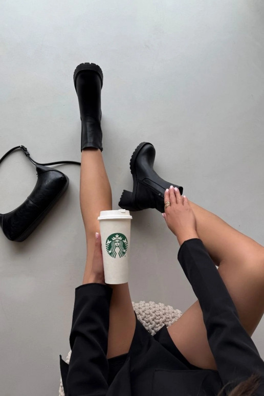 Sieviešu puszābaki ar papēdi Melns Thalira