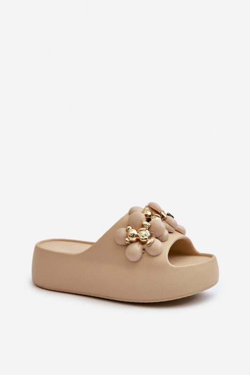  Čības Vieglas čības uz pirksta  ar masīvu zoli smilšu krāsas Bremavia