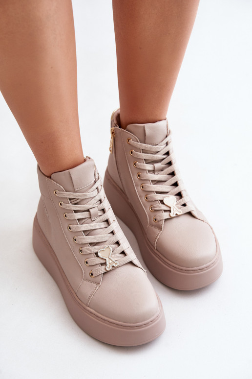     modeļa apavi  ar platformu Vinceza 66707 smilšu krāsas