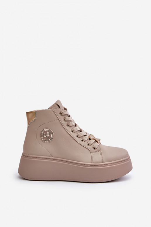     modeļa apavi  ar platformu Vinceza 66707 smilšu krāsas