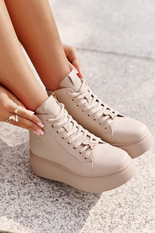     modeļa apavi  ar platformu Vinceza 66707 smilšu krāsas