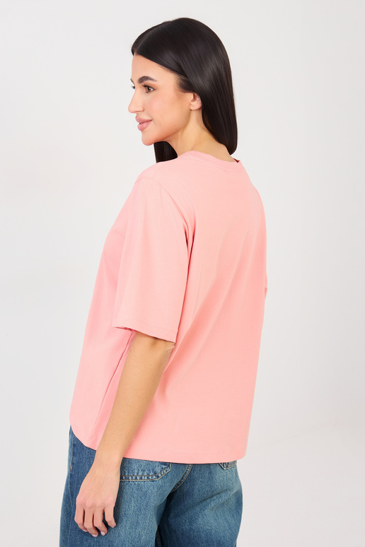 T-krekls ar persiku krāsas rakstu