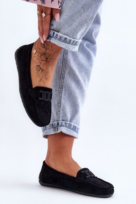   Zamšādas mokasīni Melns Rabell