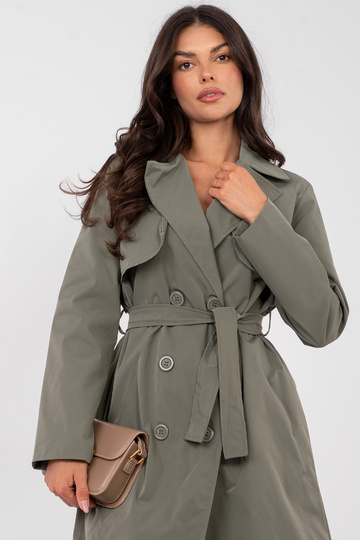 Ilgs kažokādas mētelis haki... 2