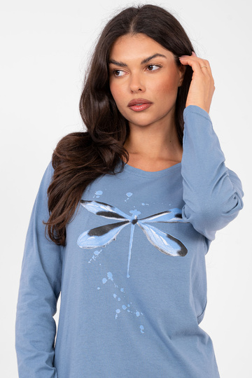 Divdaļīga pidžama pelēki zila