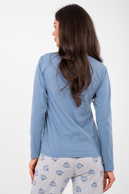 Divdaļīga pidžama pelēki zila