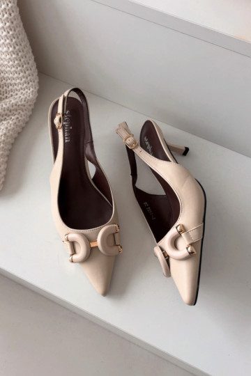 Sieviešu basenes ar papēdi  Detalem Ziloņkaula krāsas Brienne