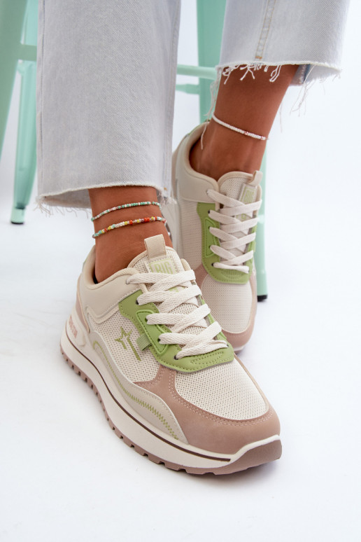  modeļa apavi  Big Star NN274A091 smilšu krāsas-Zaļas krāsas