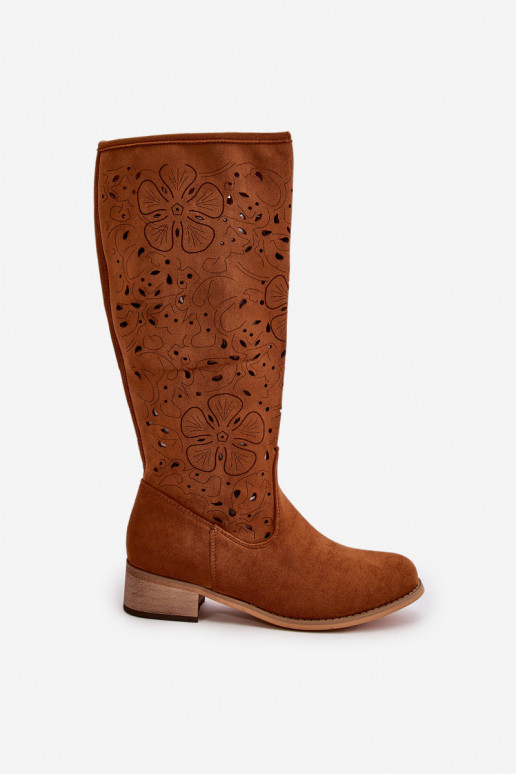  sieviešu garie zābaki  owe Aizsprādzējamas  brūnas krāsas Orchides