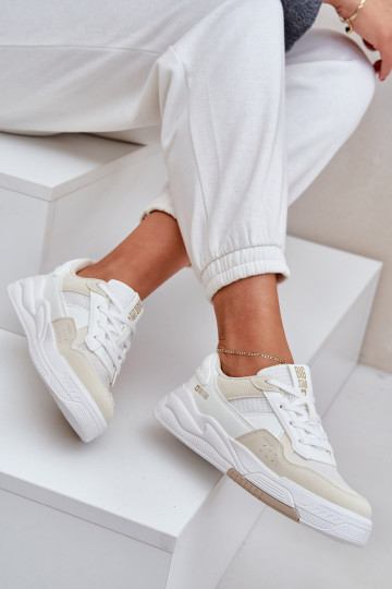  modeļa apavi ar platformu Big Star OO274A155 Baltas-smilšu krāsas