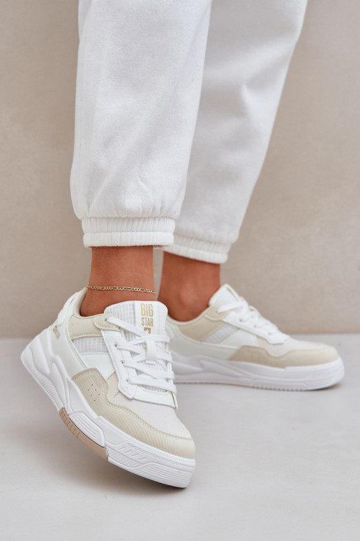 Sneakers modeļa apavi ar platformu Big Star OO274A155 Baltas-smilšu krāsas